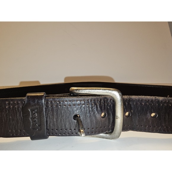 Levi's Leather Belt Black Sizec30/32 - Picture 7 of 7